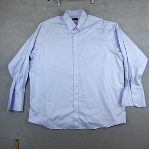 Proper Cloth Shirt Mens Long Sleeve Button Down Blue 4XL Long Sleeve French Cuff
